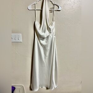 AMSALE halter wedding Midi Cocktail Ivory Little White Dress Collection size 8